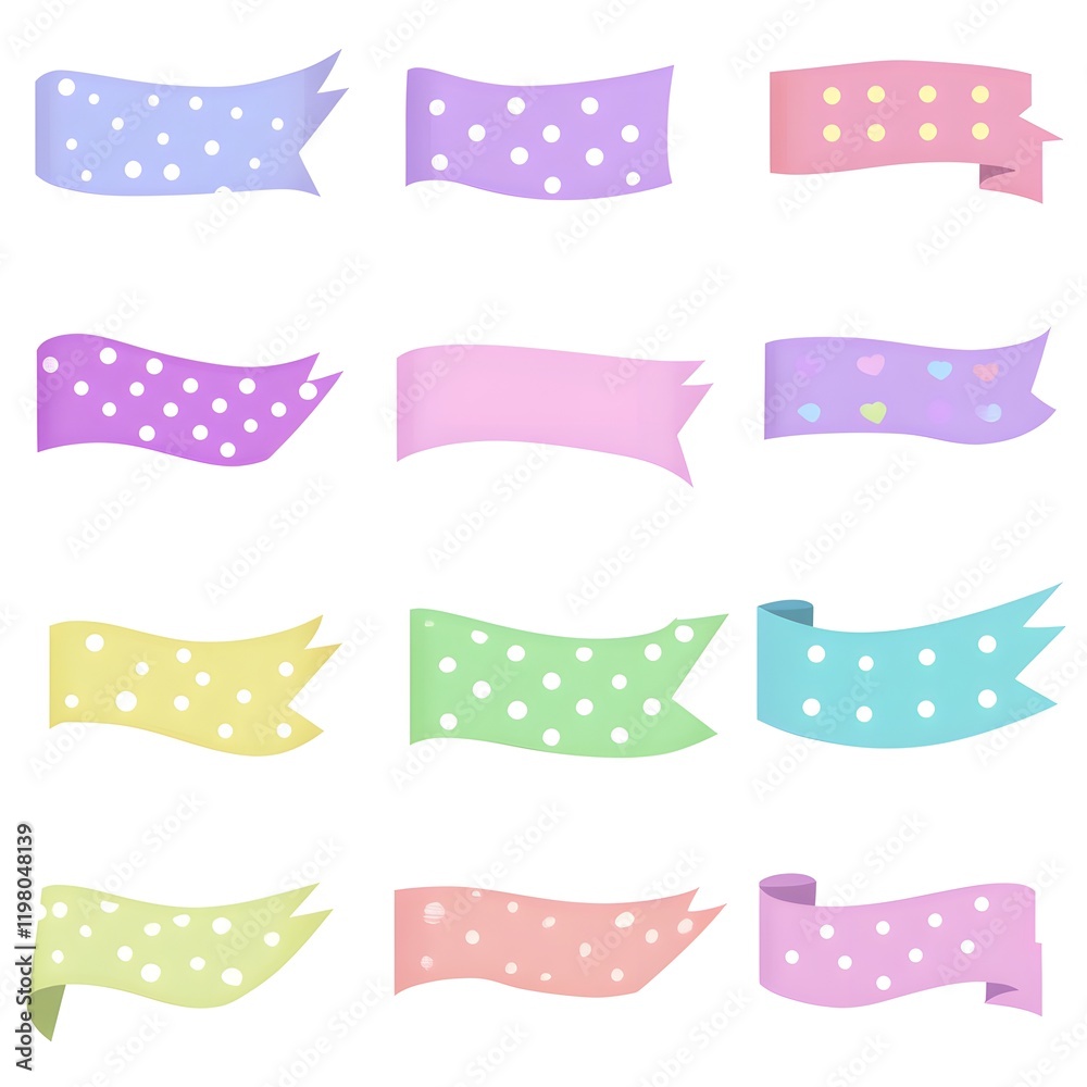Pastel Polka Dotted Banners Collection For Design Projects