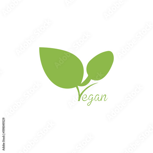 Leaf green vegan organic icon