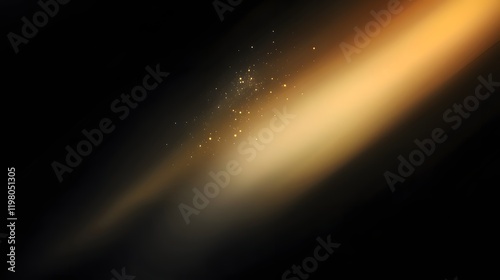 Abstract Gold Light Beam Dust Particles Background