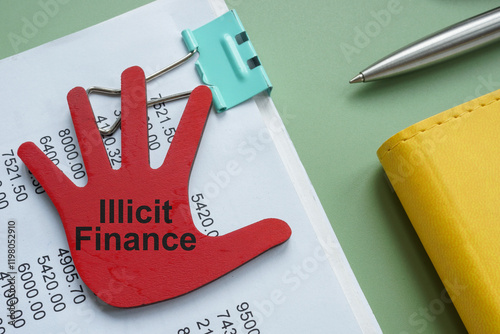 Accounting report marked with illicit finance.