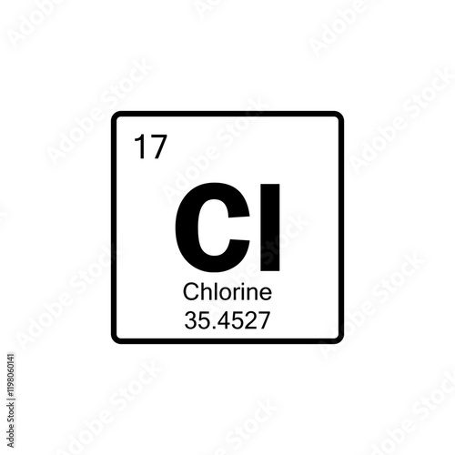 periodic table Chlorine line icon