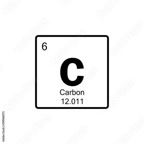 periodic table Carbon line icon
