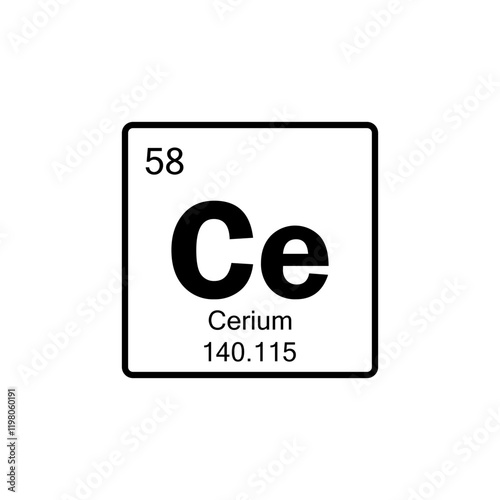 periodic table Cerium line icon