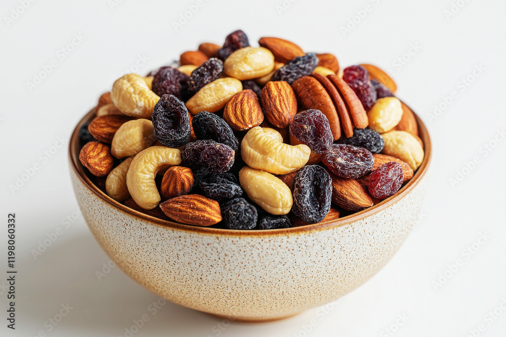 Bowl of Assorted Nuts and Dried Fruits Bowl of Assorted Nuts and Dried Fruits