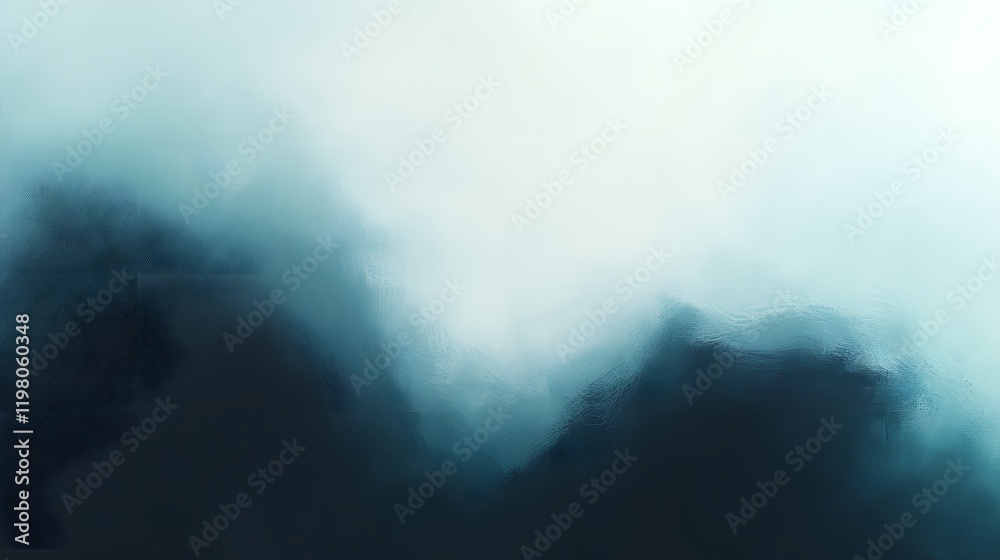 Abstract Blue Mountain Mist Landscape Painting Abstract Blue Mountain Mist Landscape Painting