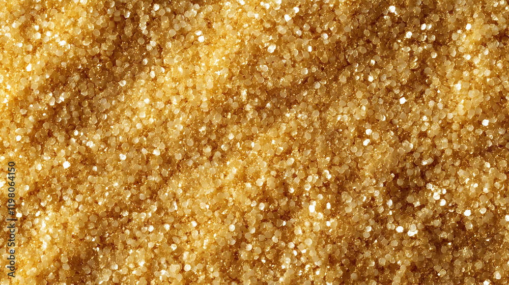 Close-up of a gold glitter background for adding sparkle to designs Close-up of a gold glitter background for adding sparkle to designs