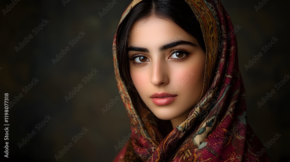 Woman's portrait with intense expression
Woman's portrait with intense expression
