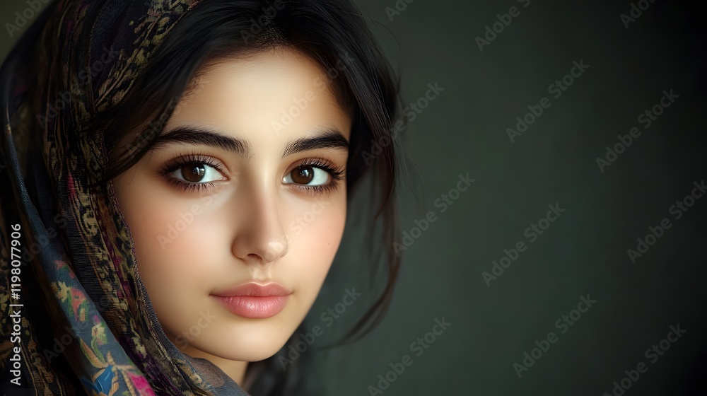 Woman's portrait with intense expression
Woman's portrait with intense expression