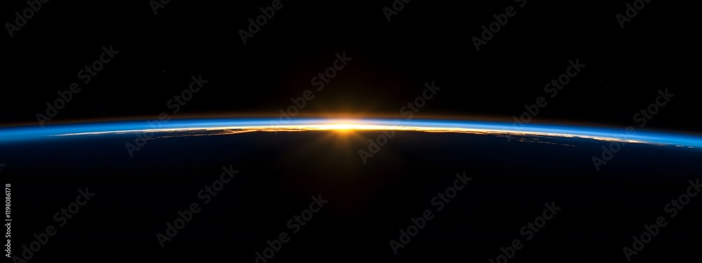 Obraz premium Earth's horizon seen from space