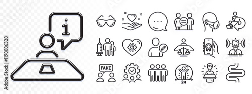 Award app, Brand and Medical mask line icons for web app. Glare of light effect. Message icon. Pack of Friendship, Intestine, Equality pictogram icons. Vector