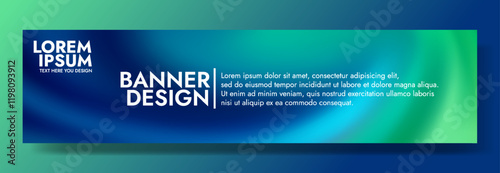 Modern banner design with a blue and green gradient background