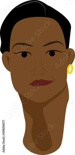 black man face with makeup, queer person. Makeup, cosmetic, makeup artist vector