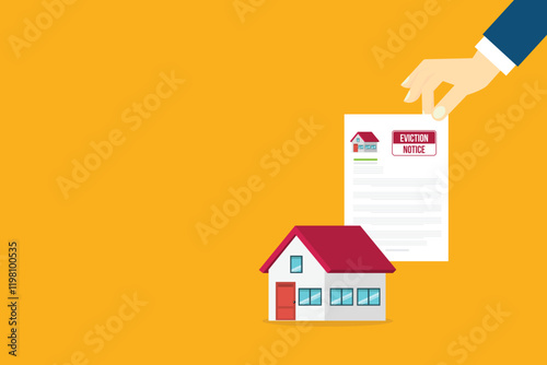 House with an eviction notice sign	