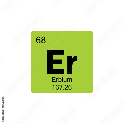 periodic table Erbium colored icon