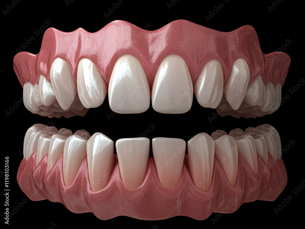 Obraz premium Gum recession process. Medically accurate 3D illustration 