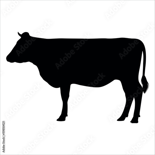 Black Cow Silhouette vector illustration