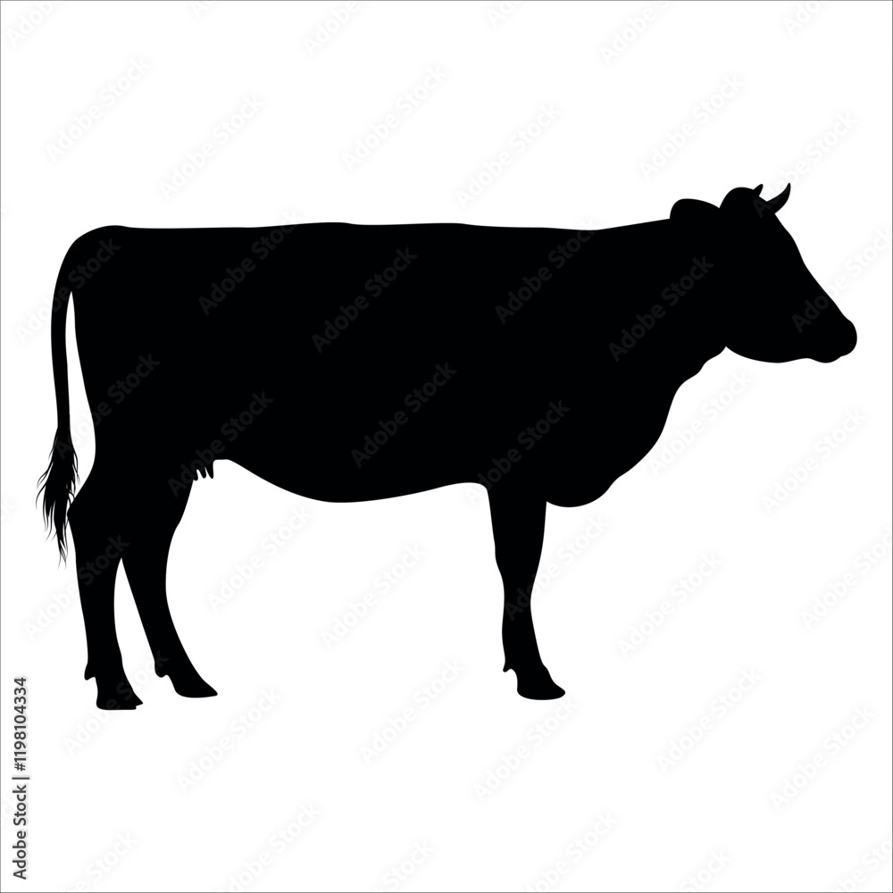 Black Cow Silhouette vector illustration