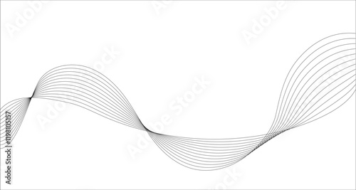 Futuristic geometric shapes of blend wave lines in abstract composition. Vector illustration. Modern design for digital art, web banners, covers.