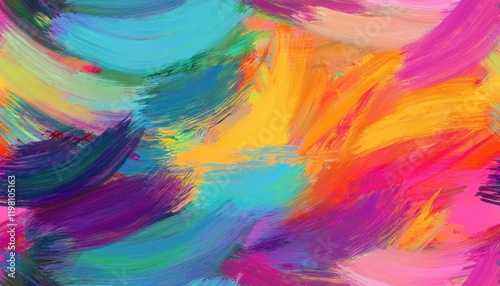 Wallpaper Mural Vibrant Abstract Brushed Painting Seamless Pattern for Textile Wallpaper, Showcasing a Kaleidoscope of Intense Hues Torontodigital.ca
