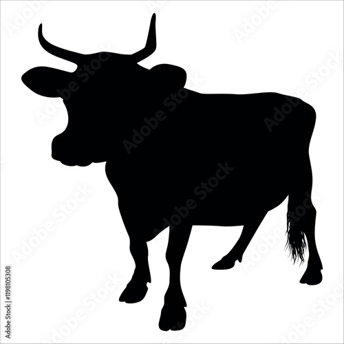 Black Cow Silhouette vector illustration