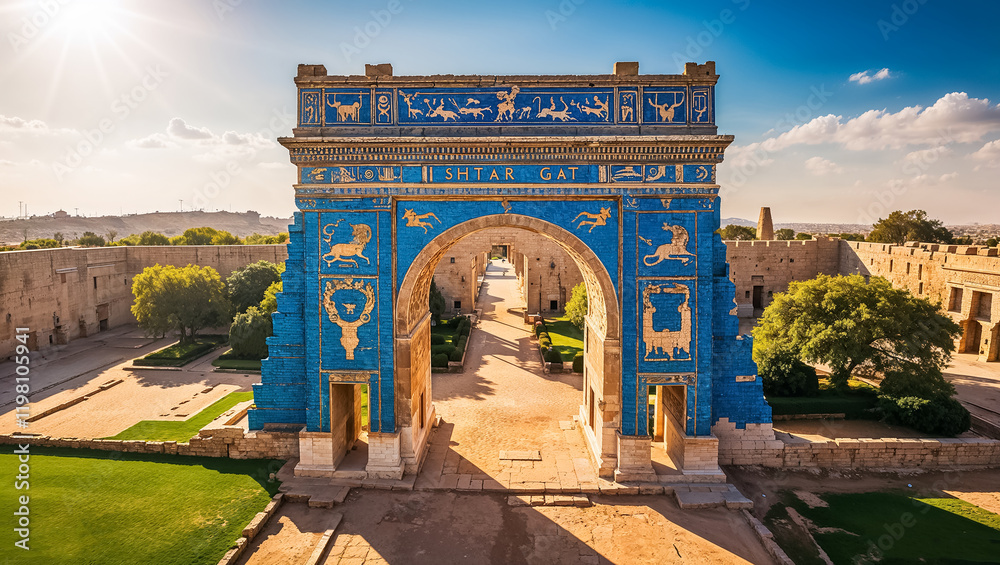Fototapeta premium stunning Ishtar Gate Iraq sunny day