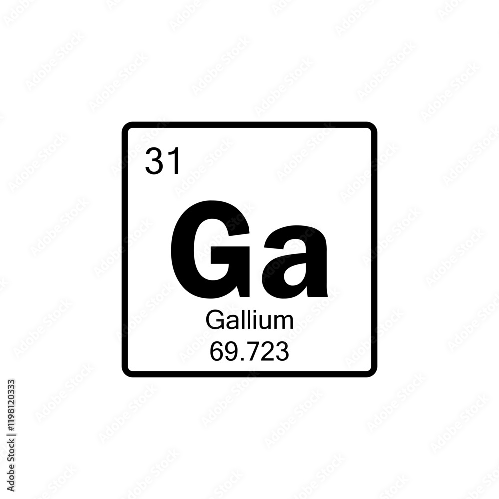 periodic table Gallium line icon periodic table Gallium line icon