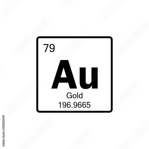 periodic table Gold line icon