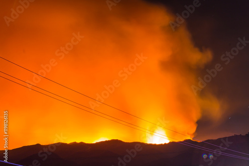 California wild fires in the mountains and hills of the Los Angeles County. photo