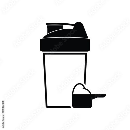 Protein shaker. Sport shaker bottle icon