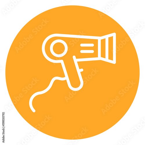 Minimalist Line Art Circular Hairdryer Icon