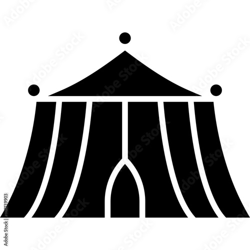 Circus Tent I icon single vector illustration