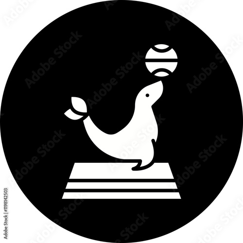 Sea Dog Performing icon single vector illustration