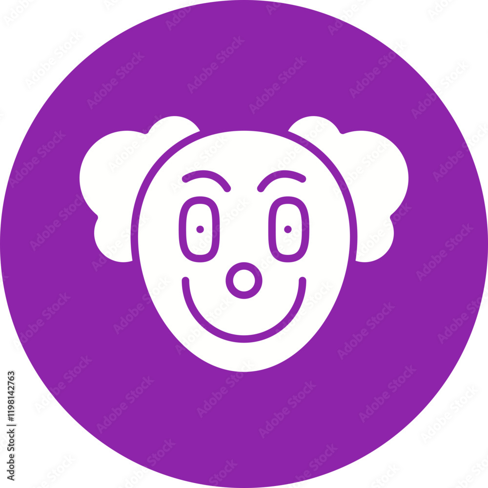 Clown Face icon single vector illustration