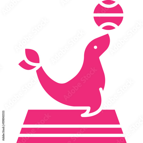 Sea Dog Performing icon single vector illustration