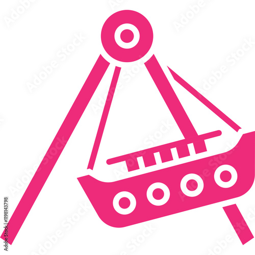 Boat Swing icon single vector illustration