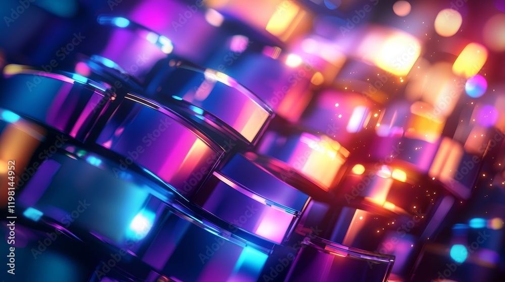 A digital mosaic of shimmering glass tiles reflecting a full color spectrum, sci-fi aesthetic, high-tech holographic overlays, 4K resolution, intricate detail A digital mosaic of shimmering glass tiles reflecting a full color spectrum, sci-fi aesthetic, high-tech holographic overlays, 4K resolution, intricate detail