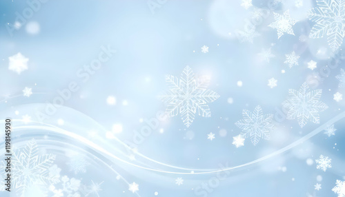 Enchanting Winter Wonderland with Delicate Snowflakes and Ethereal Blue Background