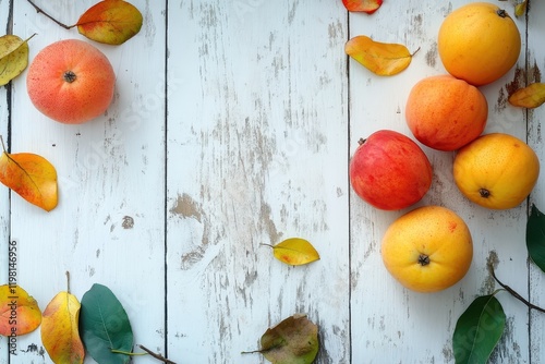 New quince on a white table photo