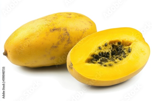 Pawpaw fruits have a sweet custardy taste akin to banana mango and cantaloupe photo