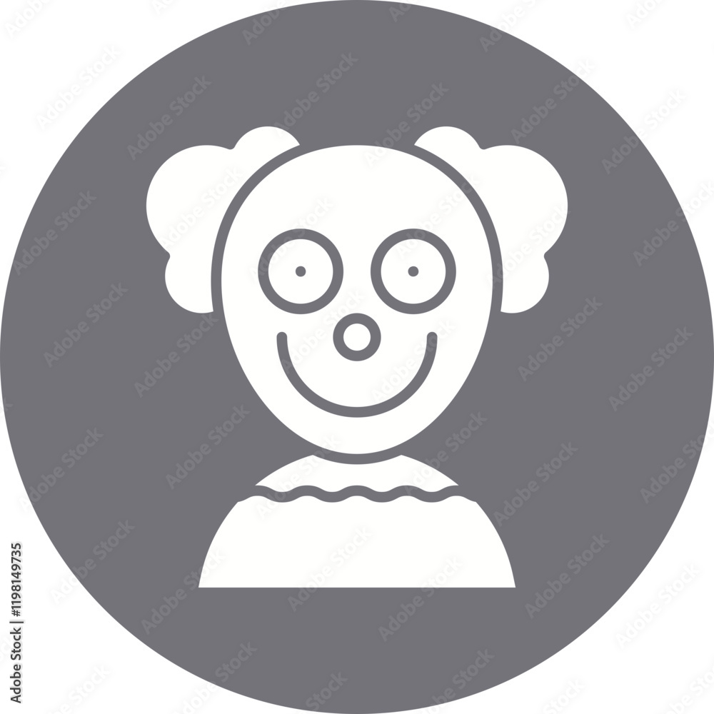 Clown icon single vector illustration Clown icon single vector illustration