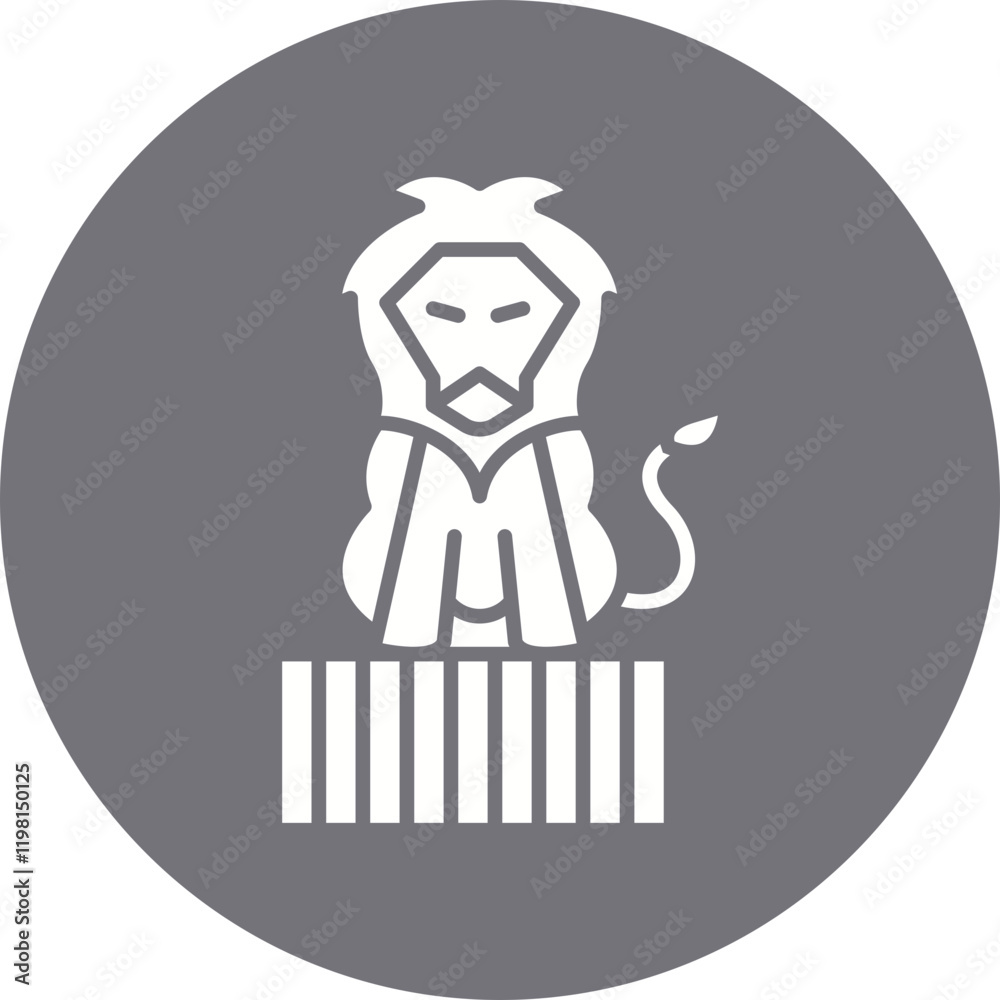 Lion Performing icon single vector illustration Lion Performing icon single vector illustration