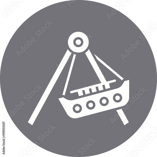 Boat Swing icon single vector illustration