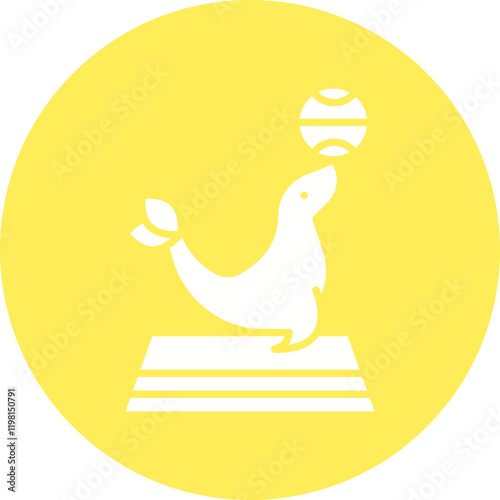 Sea Dog Performing icon single vector illustration