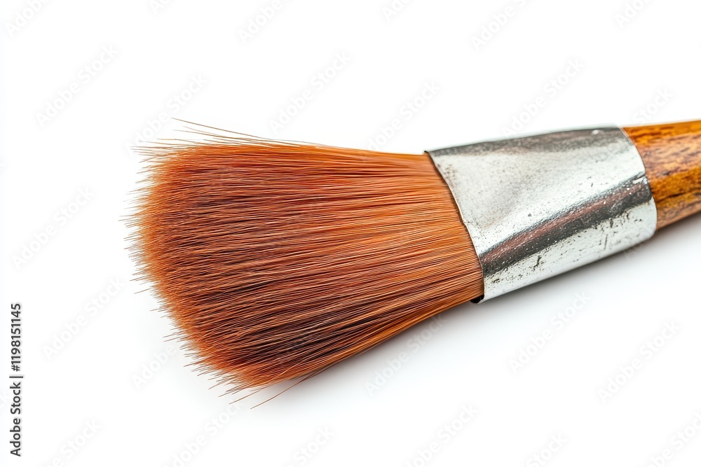 Fototapeta premium red brush alone on white backdrop