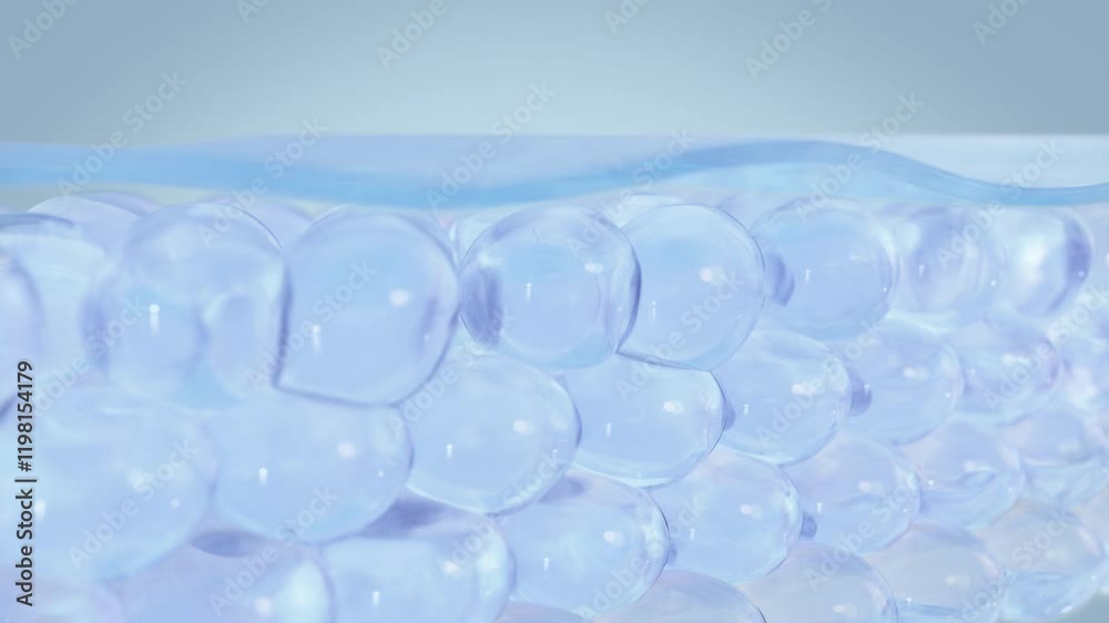 Serum Oil drops on sagging skin cells, skin repair, moisturizer, and collagen serum. Activate cells to permeate the skin cosmetic essence ball molecules.