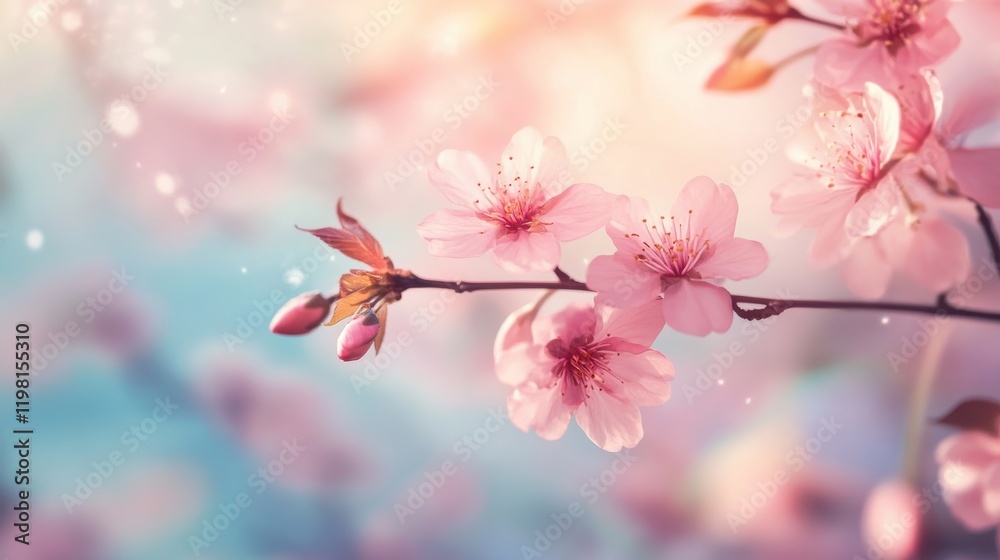 Naklejka premium Soft pink blossoms in springtime