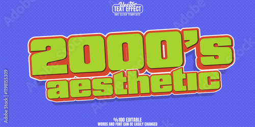 Y2k editable text effect, customizable retro and stylish 3d font style