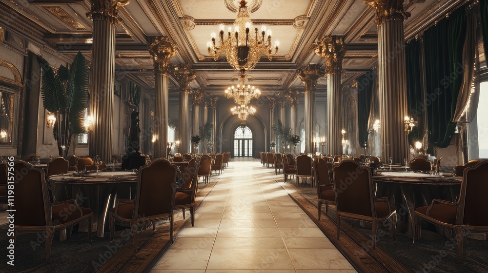 Obraz premium Grand Ballroom: Opulent Elegance in a Luxurious Setting