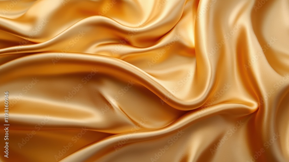 Luxurious Soft Gold Satin Fabric with Smooth Ripples and Elegant Draping in a Close-Up View Highlighting Texture and Shine Luxurious Soft Gold Satin Fabric with Smooth Ripples and Elegant Draping in a Close-Up View Highlighting Texture and Shine
