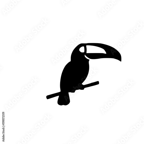 Black Silhouette of a Toucan